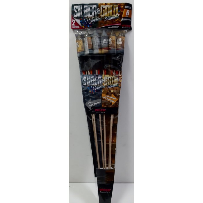 Vendita online Fuochi D'Artificio F2 SILBER & GOLD RAKETEN costo  39,90 €  spedizione in 2-3 giorni