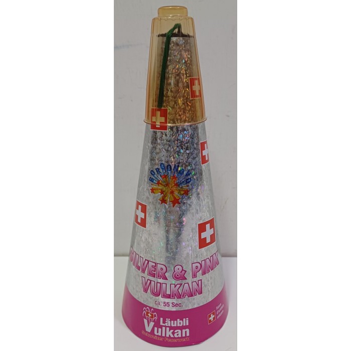 Vendita online Fuochi D'Artificio F2 VULCANO SVIZZERO SILVER & PINK costo  19,90 €  spedizione in 2-3 giorni