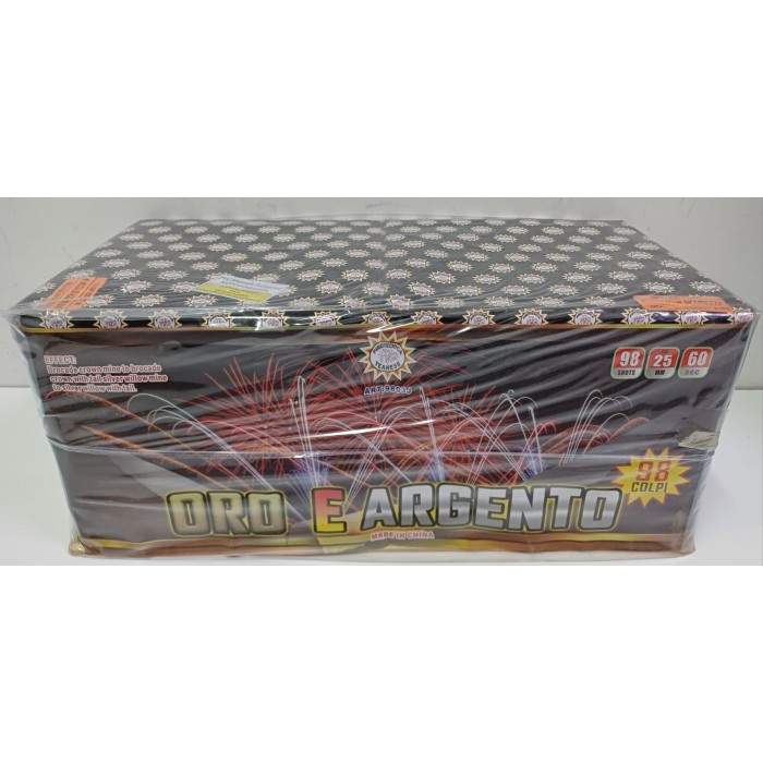 Vendita online Fuochi D'Artificio F2 ORO E ARGENTO 98 COLPI costo  69,90 €  spedizione in 2-3 giorni