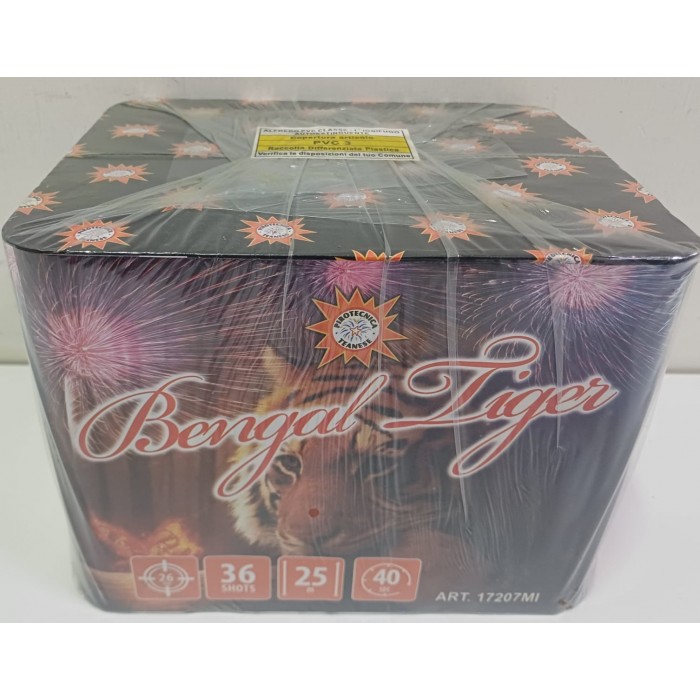 Vendita online Fuochi D'Artificio F2 BENGAL TIGER 36 SHOTS costo  29,90 €  spedizione in 2-3 giorni