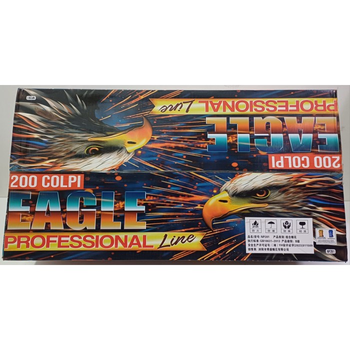 Vendita online Fuochi D'Artificio F2 EAGLE PROFESSIONAL LINE 200 SHOTS costo  210,00 €  spedizione in 2-3 giorni