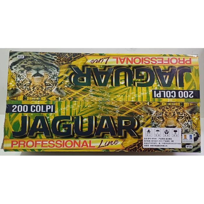 Vendita online Fuochi D'Artificio F2 JAGUAR PROFESSIONAL LINE 200 SHOTS costo  180,00 €  spedizione in 2-3 giorni