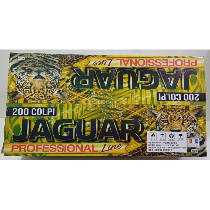 Vendita online Fuochi D'Artificio F2 JAGUAR PROFESSIONAL LINE 200 SHOTS costo  210,00 €  spedizione in 2-3 giorni