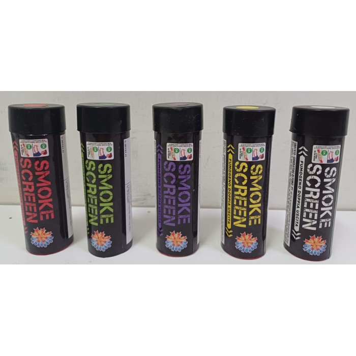 Vendita online Fuochi D'Artificio F2 SMOKE SCREEN FUMOGENO A BARATTOLO 5 COLORI costo  29,90 €  spedizione in 2-3 giorni