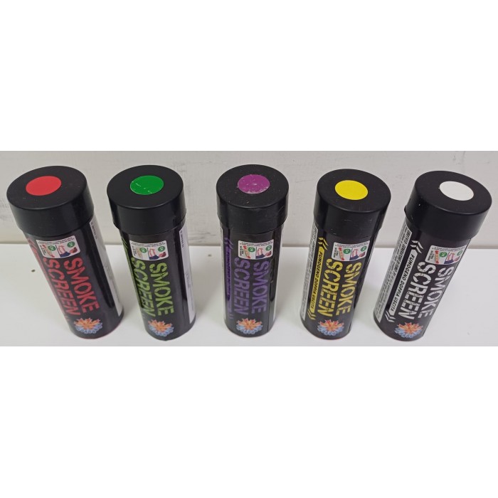 Vendita online Fuochi D'Artificio F2 SMOKE SCREEN FUMOGENO A BARATTOLO 5 COLORI costo  29,90 €  spedizione in 2-3 giorni