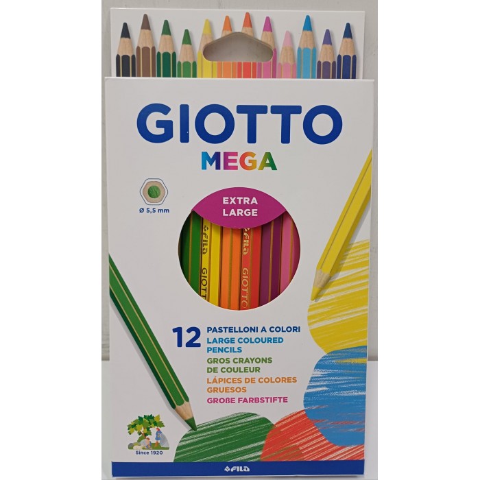 Vendita online CARTOLERIA GIOTTO MEGA 12 PASTELLONI costo  17,90 €  spedizione in 2-3 giorni