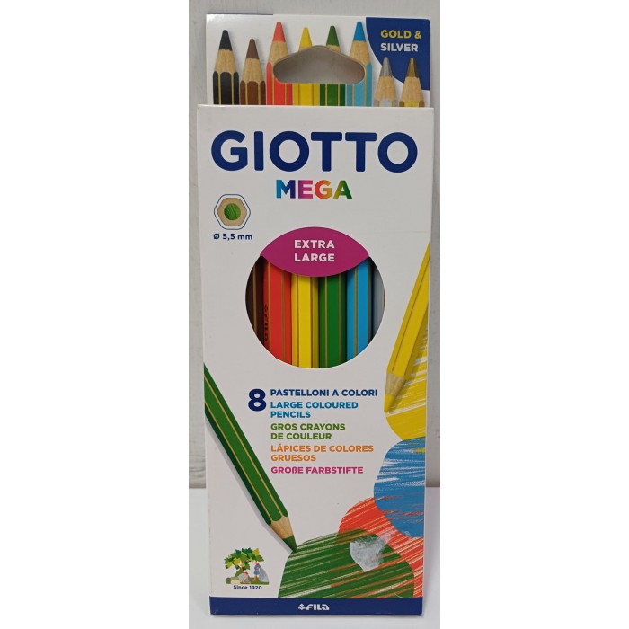 Vendita online CARTOLERIA GIOTTO MEGA 8 PASTELLONI costo  6,90 €  spedizione in 2-3 giorni