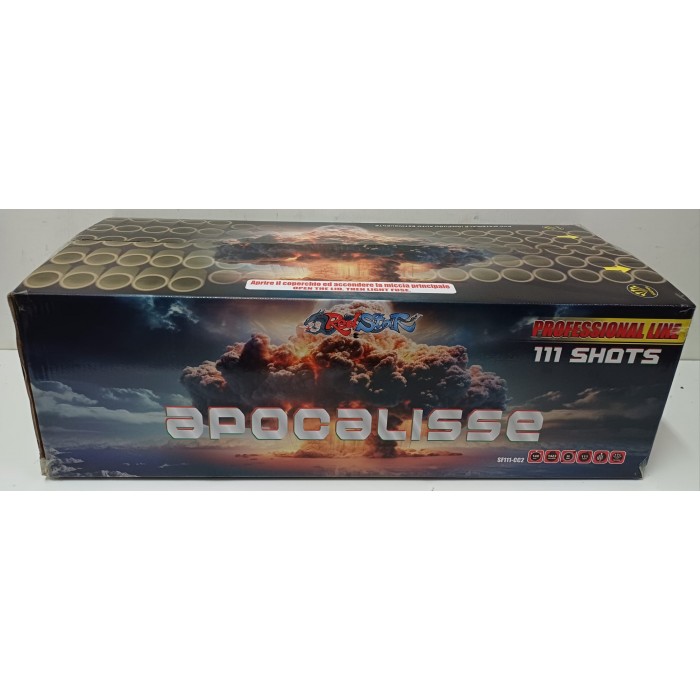 Vendita online Fuochi D'Artificio F2 APOCALISSE 111 SHOTS PROFESSIONALE costo  149,90 €  spedizione in 2-3 giorni
