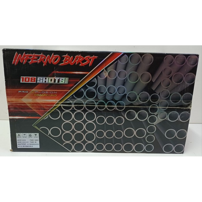 Vendita online Fuochi D'Artificio F2 PRO XPLOSION INFERNO  BURST 108 SHOTS costo  160,00 €  spedizione in 2-3 giorni