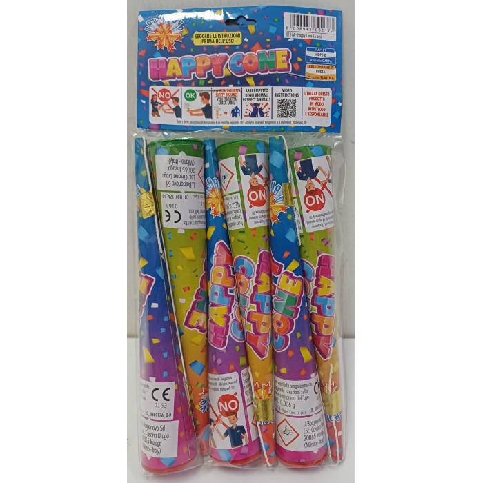 Vendita online ARTICOLI VARI F2 HAPPY CONE 6 PZ LANCIA CORIANDOLI costo  3,50 €  spedizione in 2-3 giorni