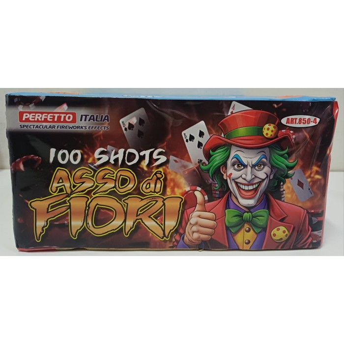 Vendita online Fuochi D'Artificio F2 ASSO DI FIORI 100 SHOTS costo  36,90 €  spedizione in 2-3 giorni