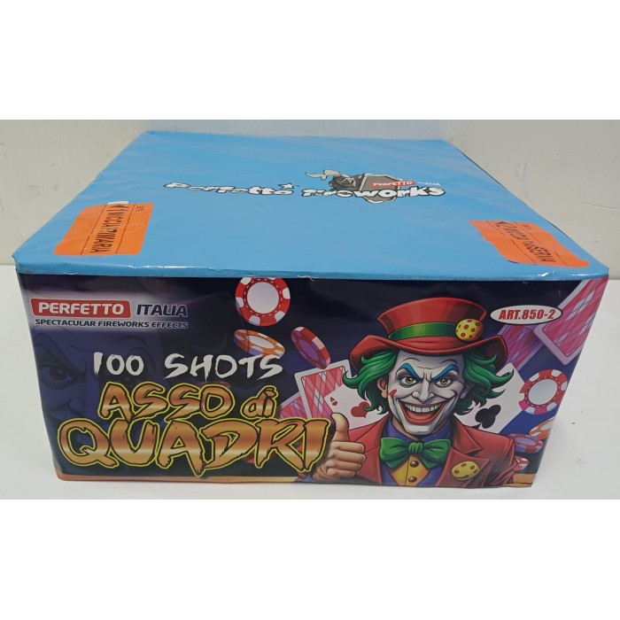 Vendita online Fuochi D'Artificio F2 ASSO DI QUADRI 100 SHOTS costo  39,90 €  spedizione in 2-3 giorni
