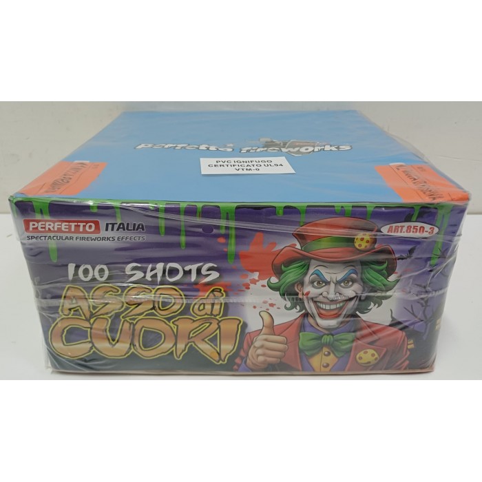 Vendita online Fuochi D'Artificio F2 ASSO DI CUORI 100 SHOTS costo  36,90 €  spedizione in 2-3 giorni
