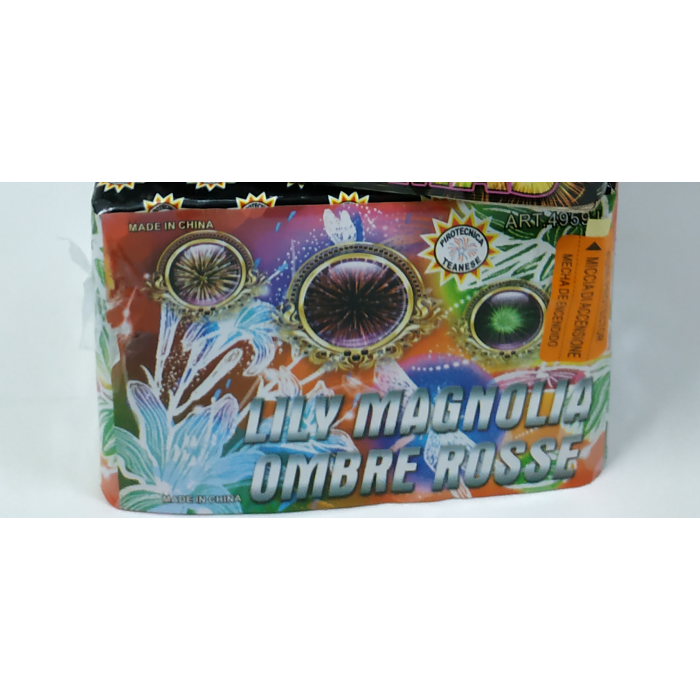 Vendita online Fuochi D'Artificio F2 LILLY MAGNOLIA OMBRE ROSSE  - 49 COLPI costo  18,90 €  spedizione in 2-3 giorni